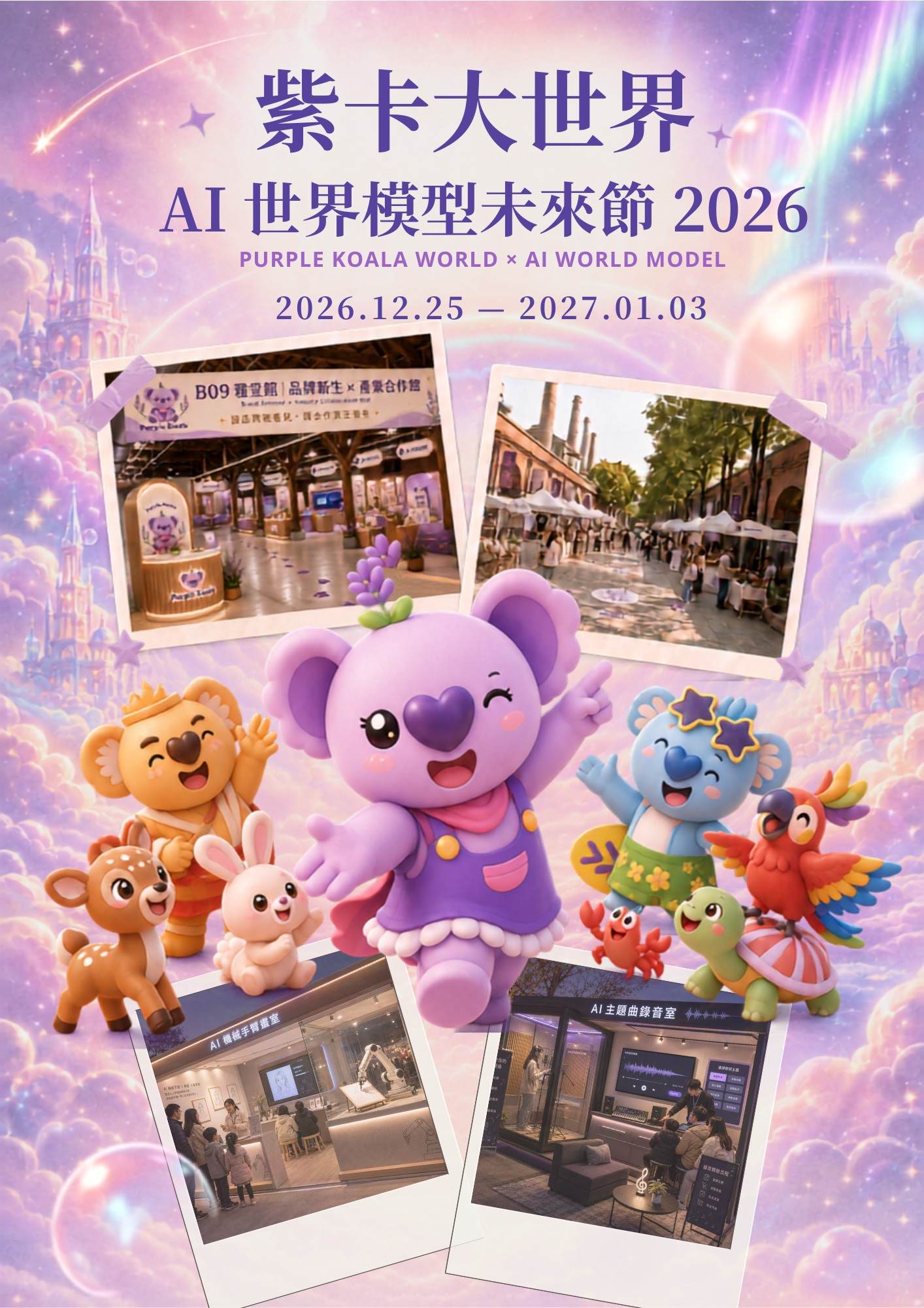 紫卡大世界活動角色與場景示意
